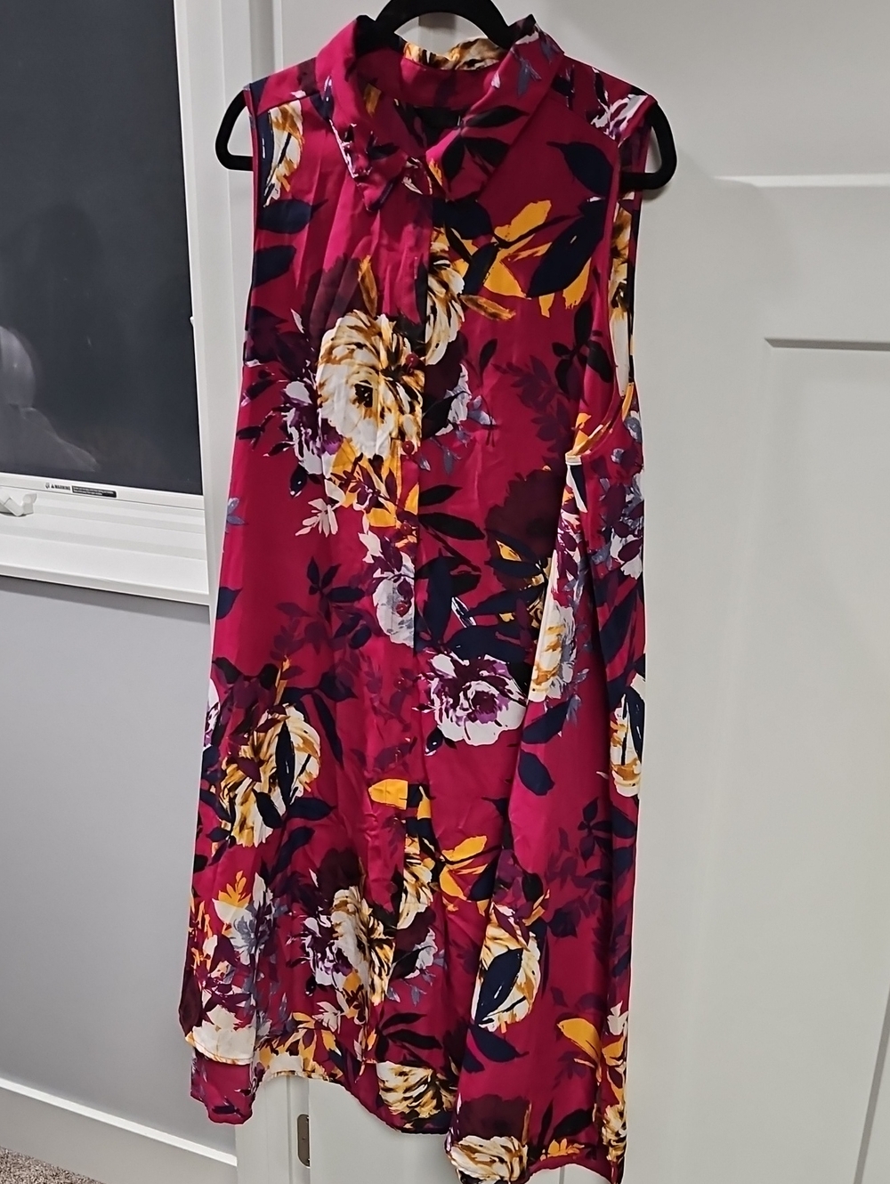 Mlle Gabrielle Fuchsia Floral Sleeveless Midi Dress